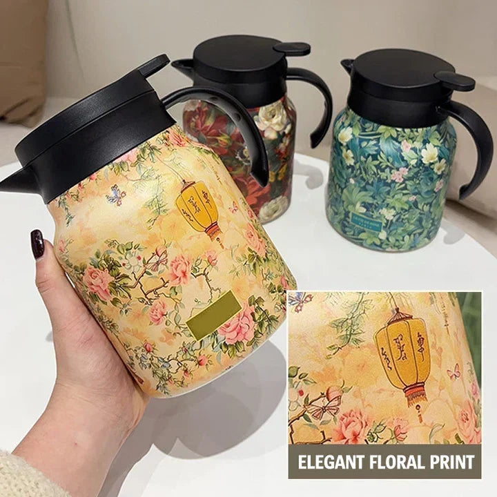 1 L Floral Stainless Steel Insulated Thermal Jug