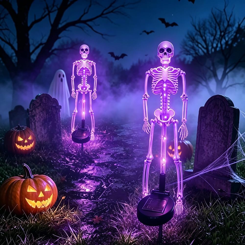 Solar-Powered LED Skeleton Stake Lights