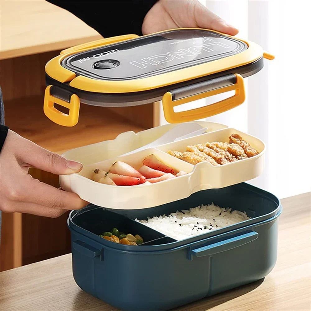 1,200 ml 2-Layer Leakproof Bento Box