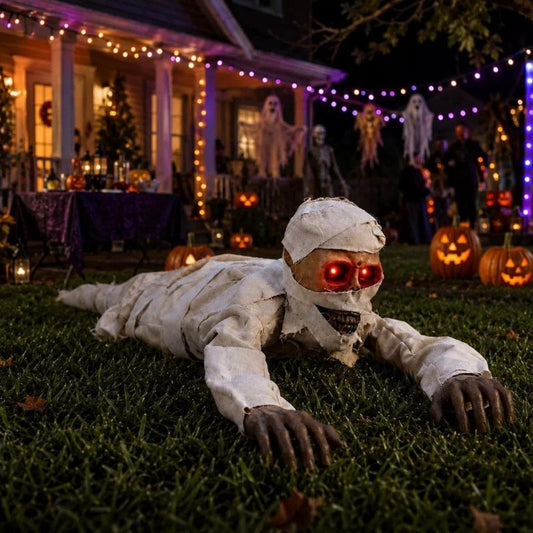 Sound-Activated Crawling Mummy Halloween Prop
