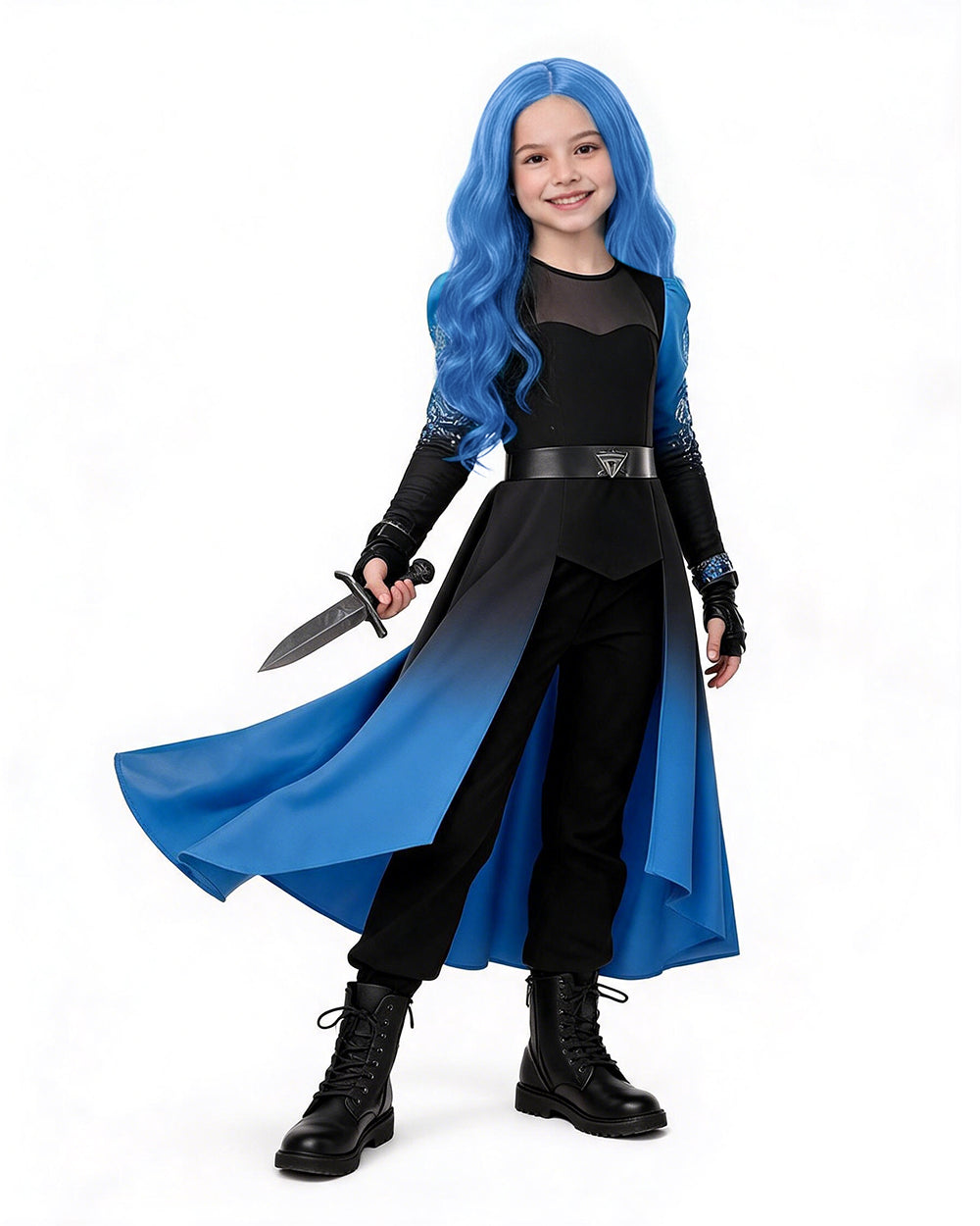 Blue Gradient Princess Cape Costume Set
